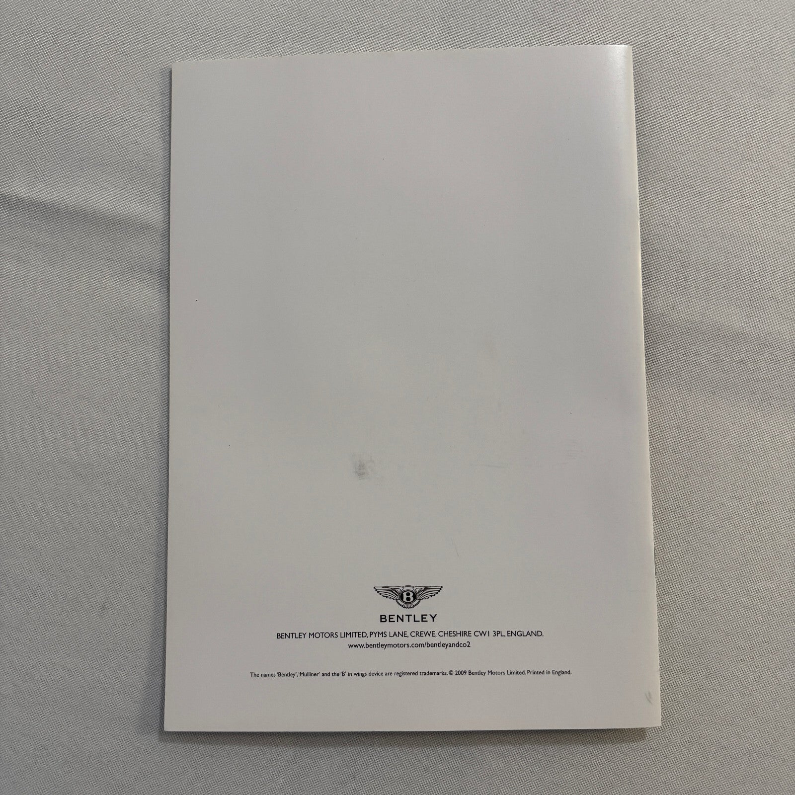 Bentley and the Future of Bio Fuels Car Sales Brochure Catalog Advertising 2009