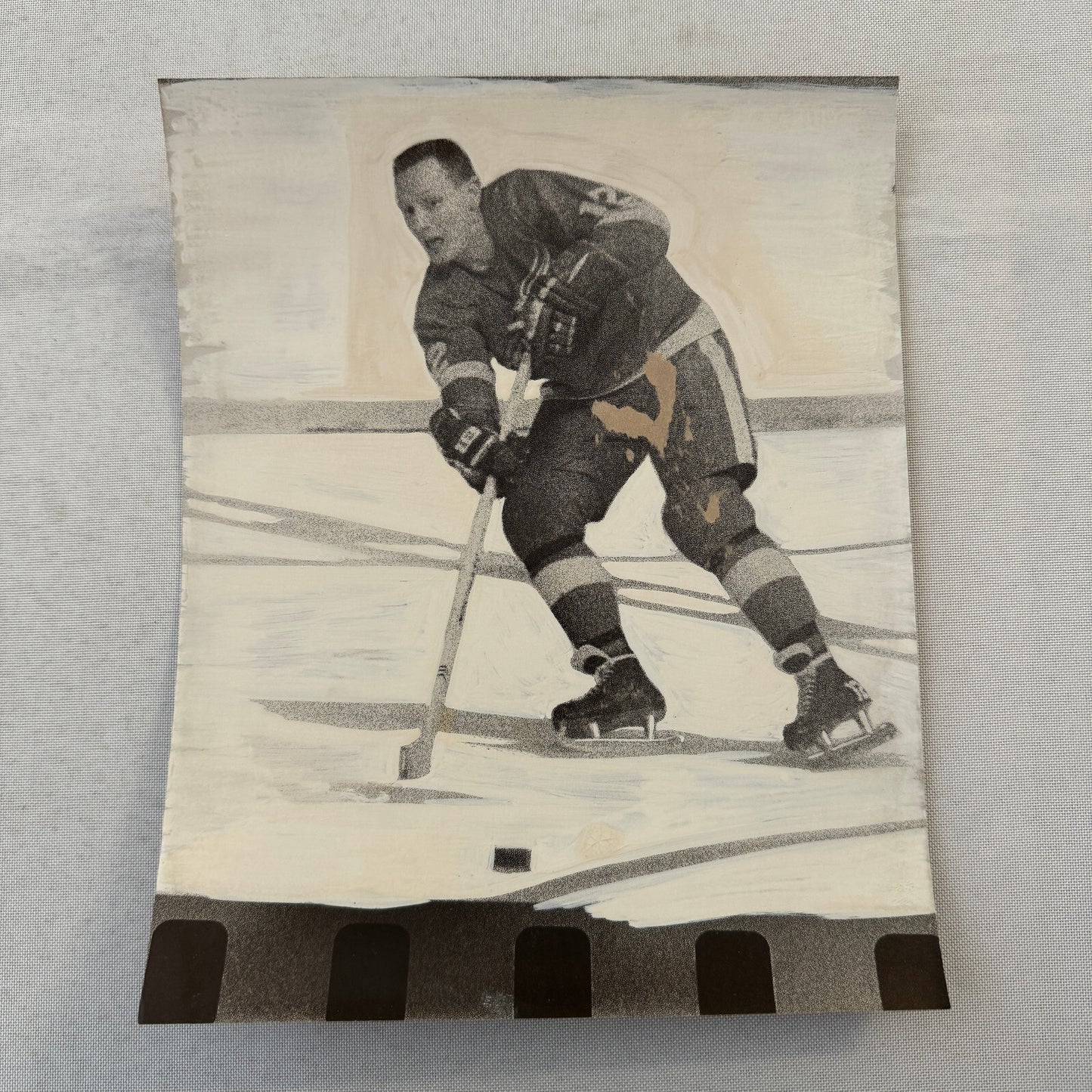 Detroit Red Wings Hockey Player Photo Photograph Vintage Mockup Bruce MacGregor
