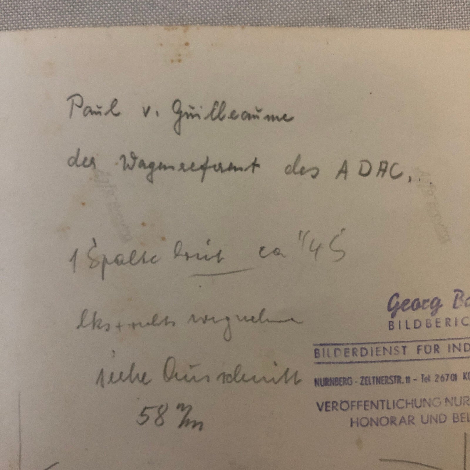 Vintage Racing Photo Photograph ADAC Race