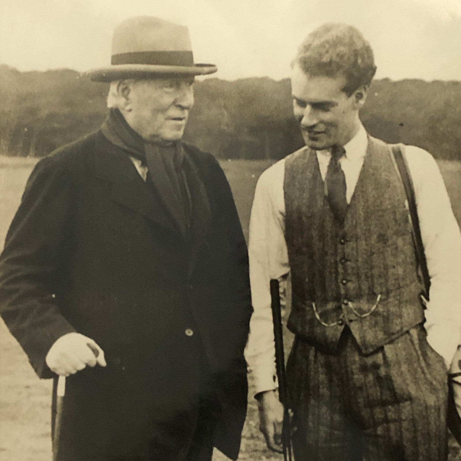 Press Photo Photograph British Lord Oxford Liberal Party Leader and Son Golfing