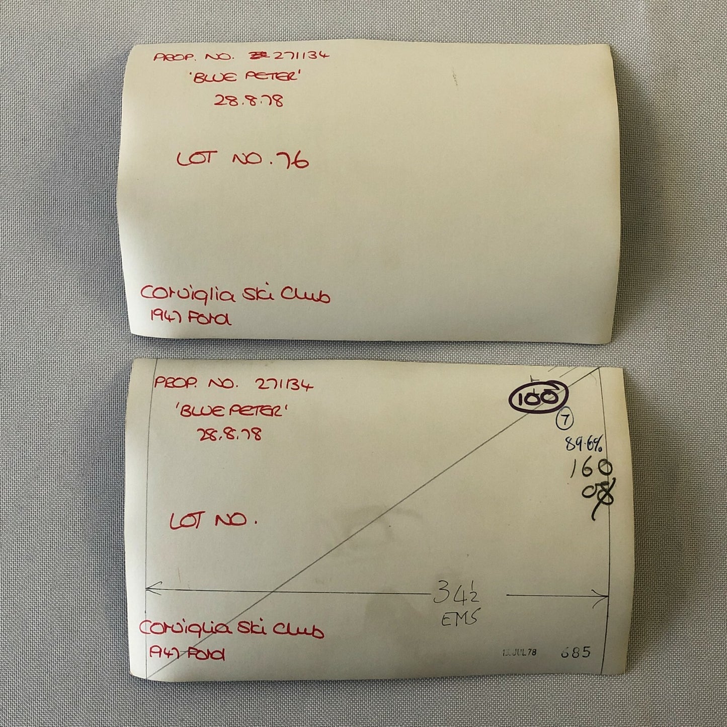 1947 Ford Corviglia Ski Club Car Photo Photograph Print Lot of 2 