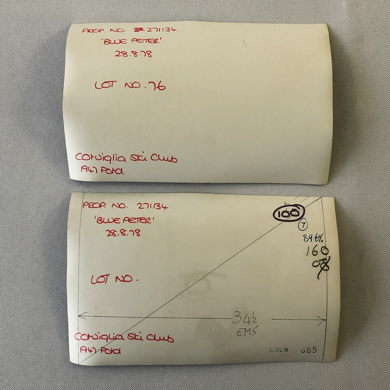 1947 Ford Corviglia Ski Club Car Photo Photograph Print Lot of 2 