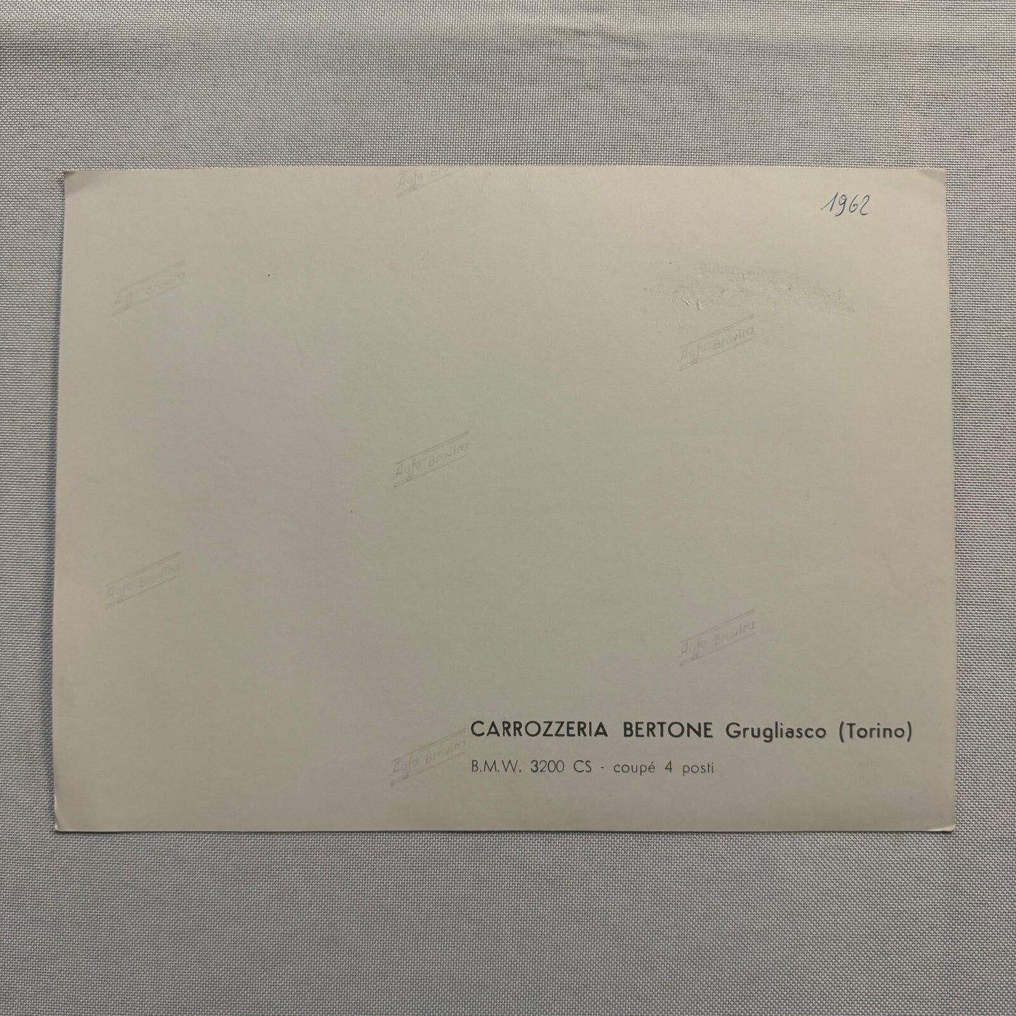 Carrozzeria Bertone Grugliasco BMW 3200 CS Factory Press Photo Photograph