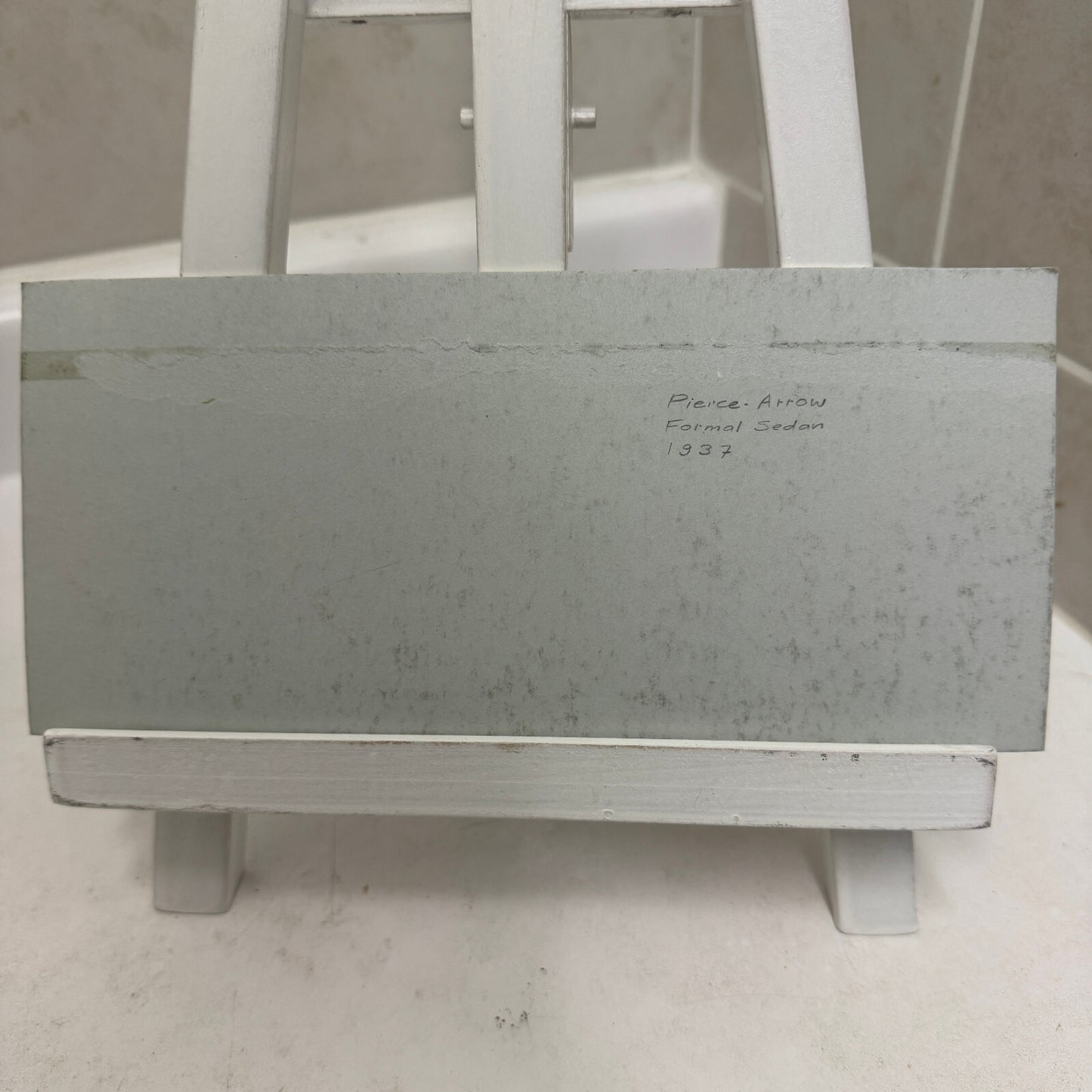 1937 Pierce Arrow Formal Sedan Car Illustration Art Drawing Vintage Miniature