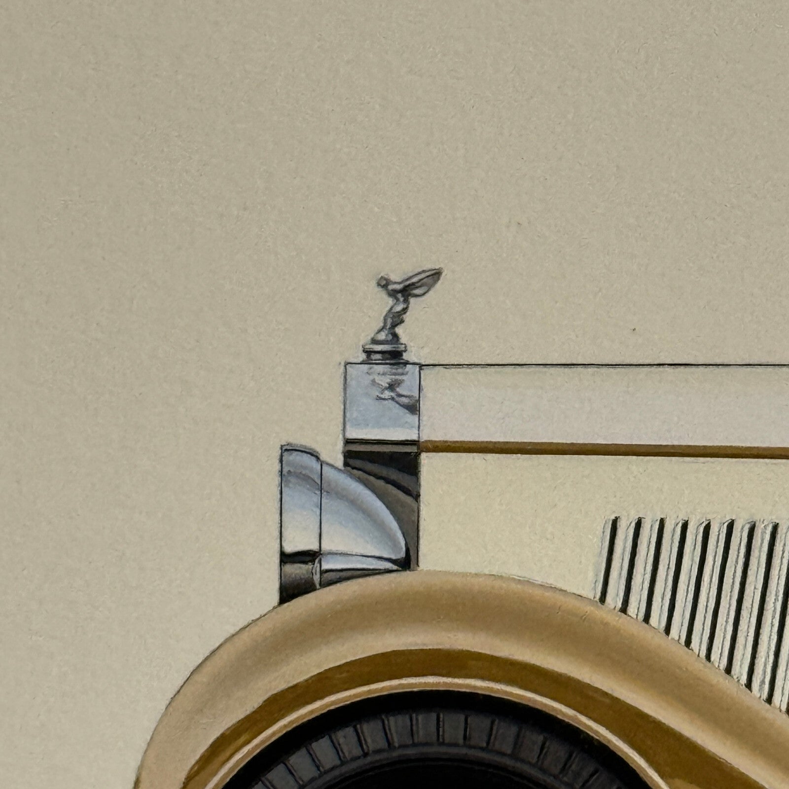 1938 Rolls Royce Phantom III Thrupp & Maberly Illustration Hand Drawn Art