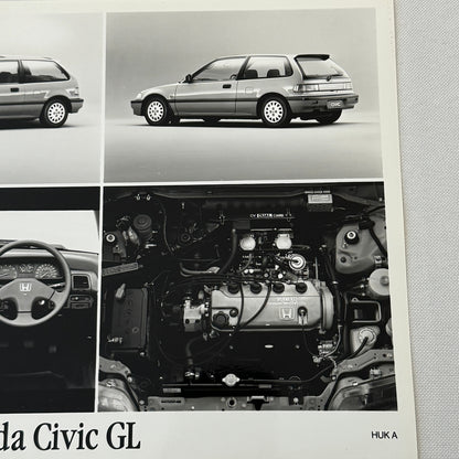 Honda Civic GL Hatchback Car Factory Press Photo Photograph European Market