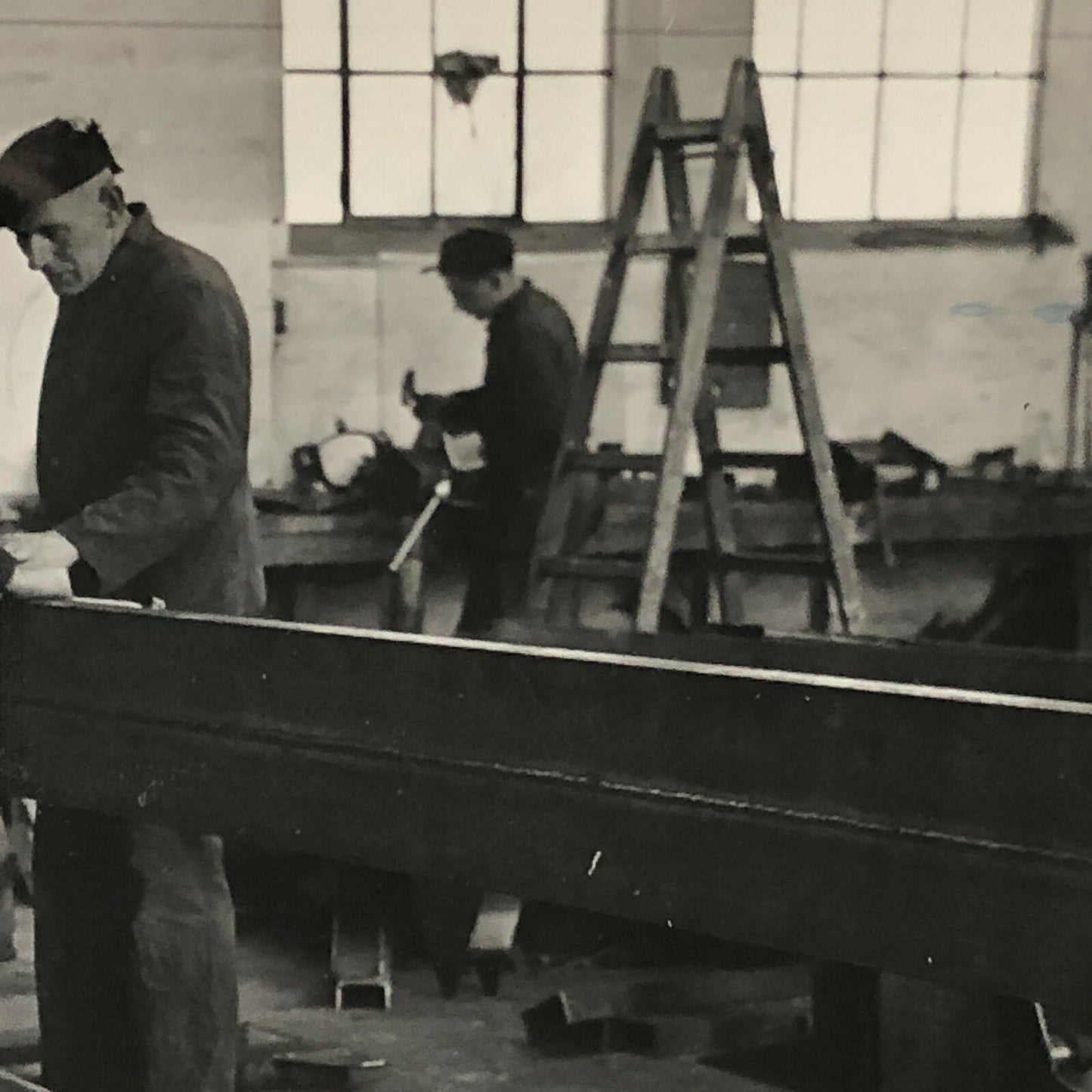 Antique Vintage Factory Company Industrial Workers Photograph ERGO Trailer