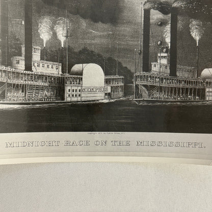 Vintage Photo Photograph Steamboat Boat Ship Mississippi Currier & Ives