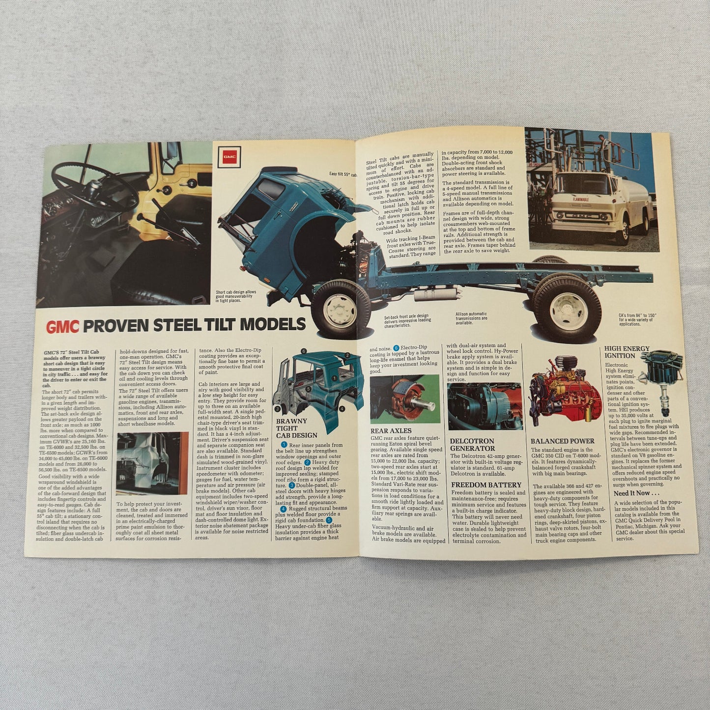 GMC 72 Inch Steel Tilt Truck Sales Brochure Catalog Advertising