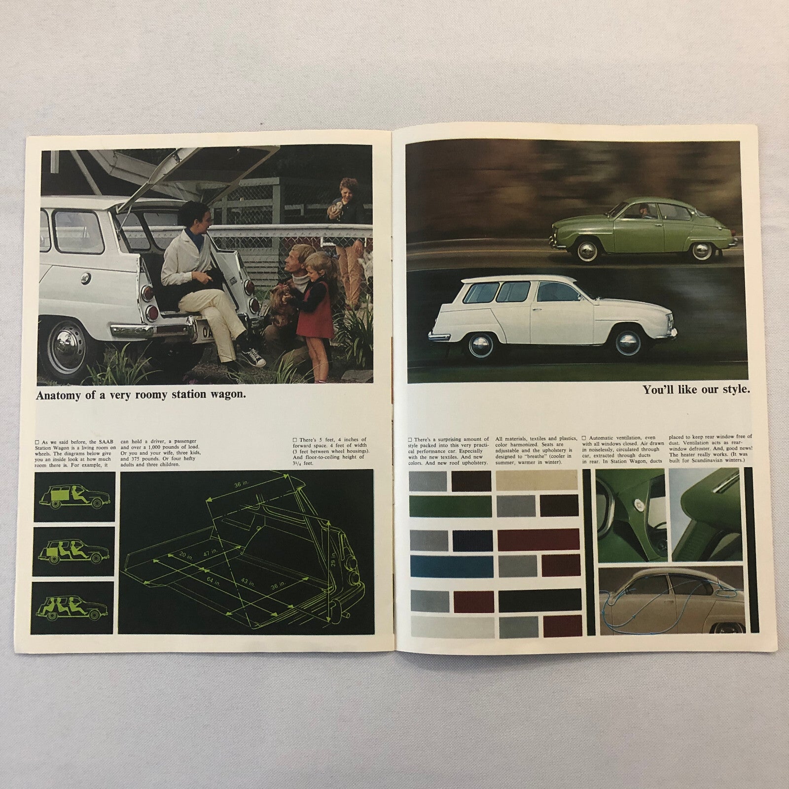 1967 Saab Sales Brochure Catalog Sedan Station Wagon Vintage Car