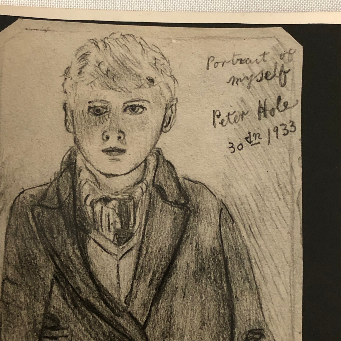Vintage Press Photo Photograph 1933 Portrait Self Portrait Illustration by Child