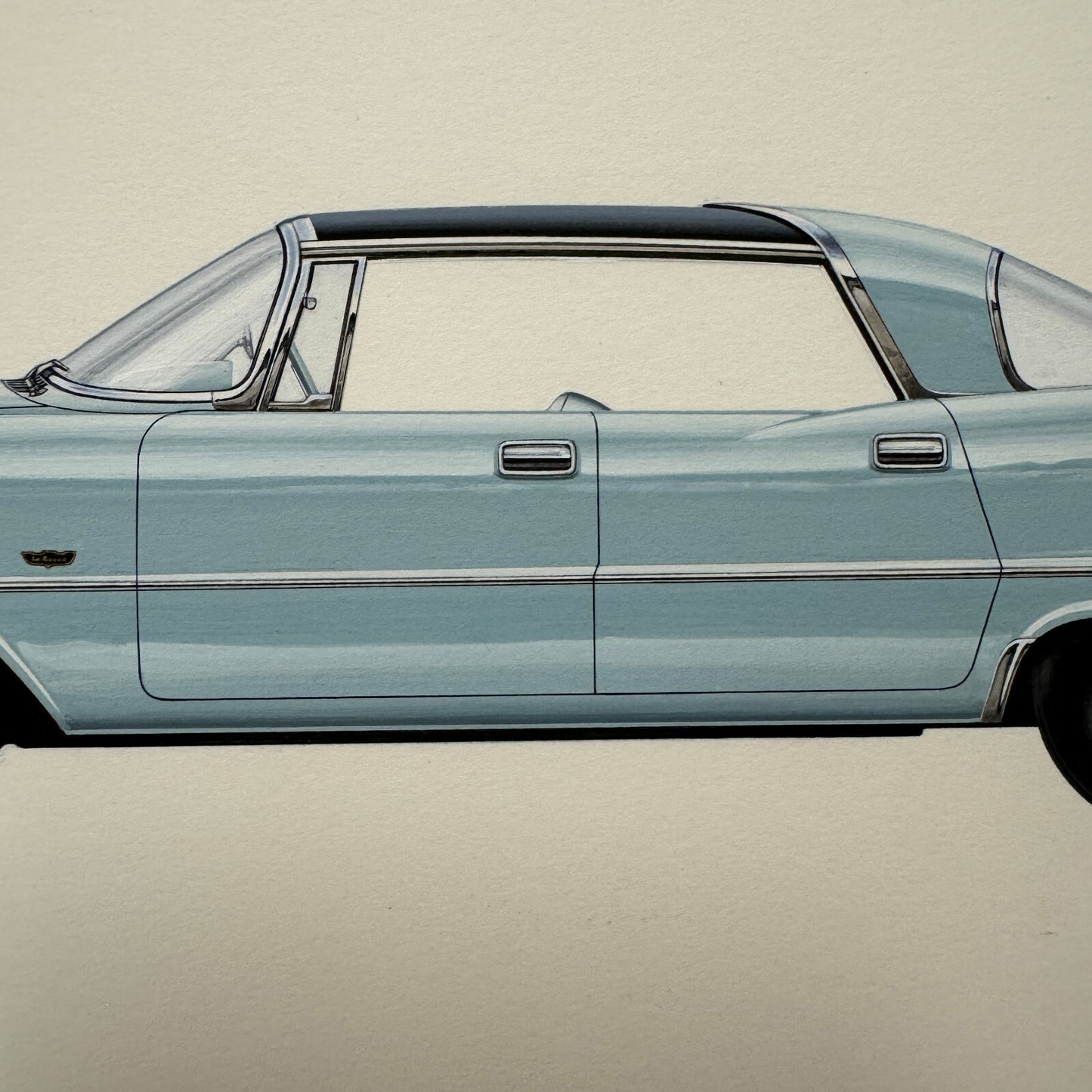 1957 Imperial LeBaron Hardtop Car Automobile Illustration Art Drawing Hand Drawn