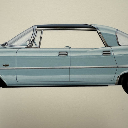 1957 Imperial LeBaron Hardtop Car Automobile Illustration Art Drawing Hand Drawn