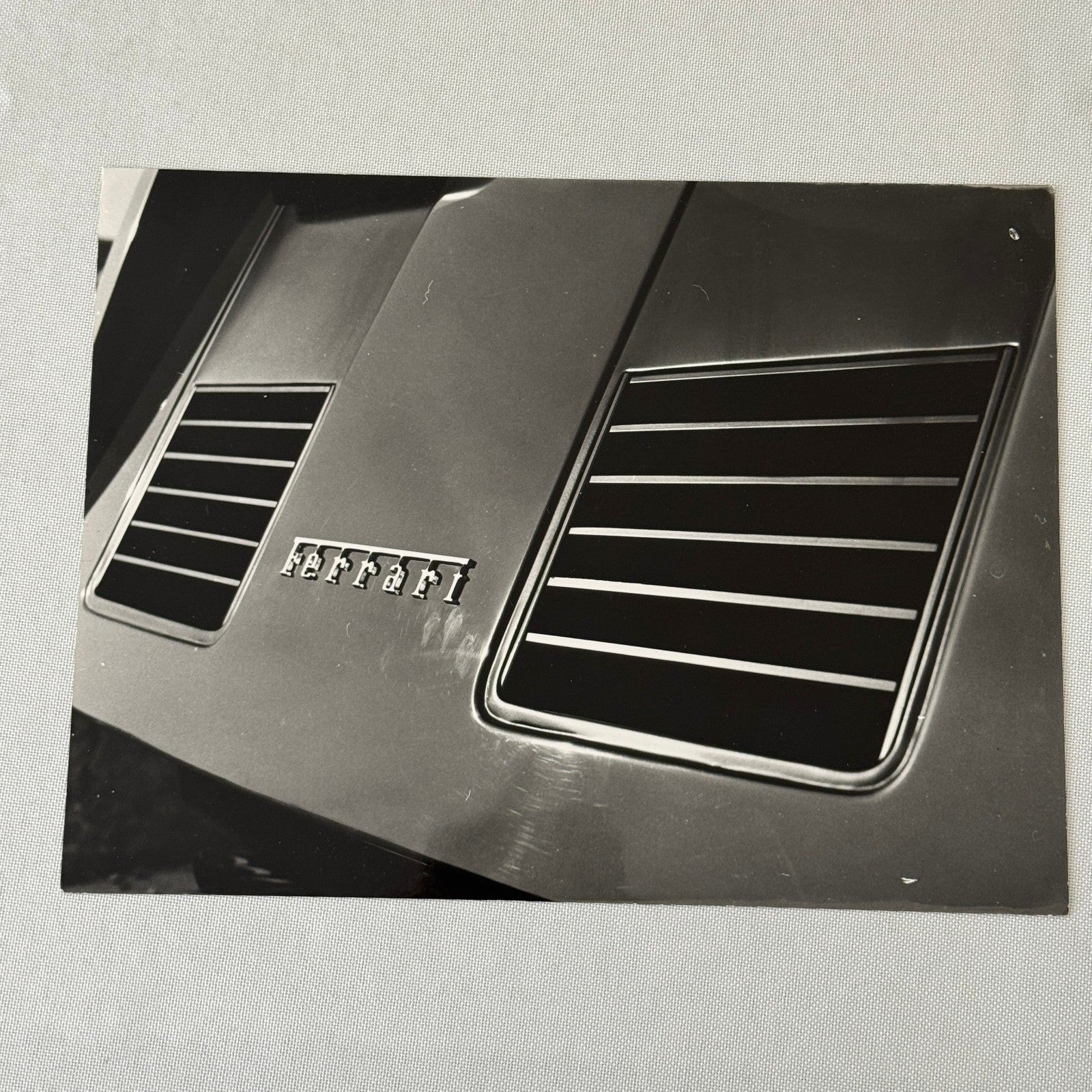 Vintage Ferrari Car Photo Photograph Print Emblem Logo