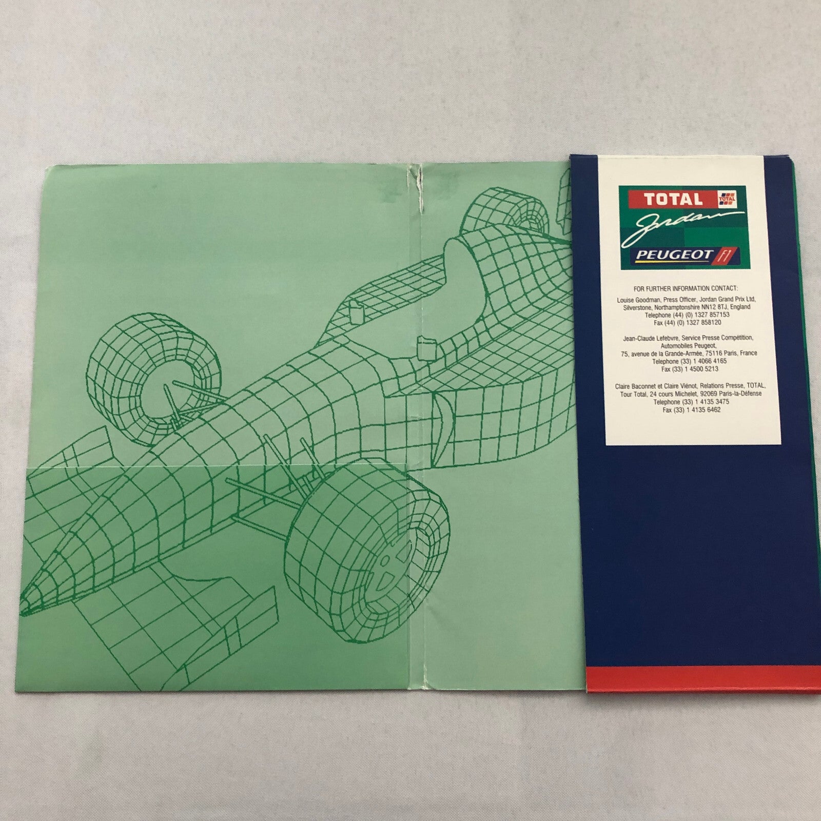 Jordan Peugeot F1 Formula One Racing Team Press Kit Rubens Barrichello