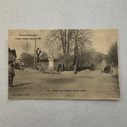 1905 Gordon Bennet Cup Circuit D'Auvergne Postcard Post Card Vintage Posted