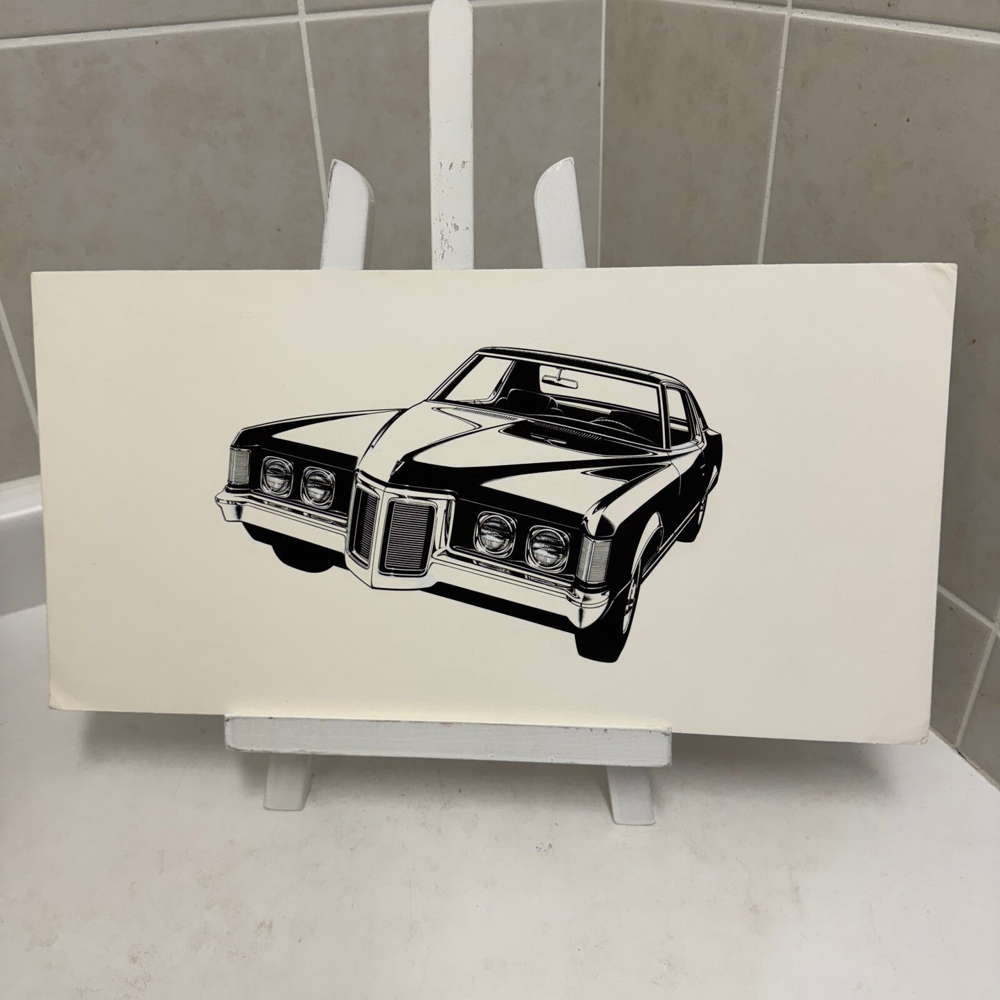 Vintage Pontiac Grand Prix Car Illustration Art Drawing Hand Drawn Robert Preis