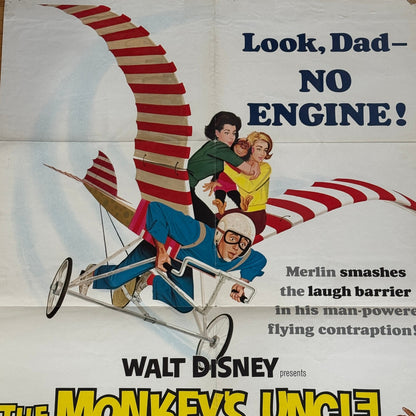 Vintage Disney Movie Poster The Monkeys Uncle 1964 Walt Disney Film