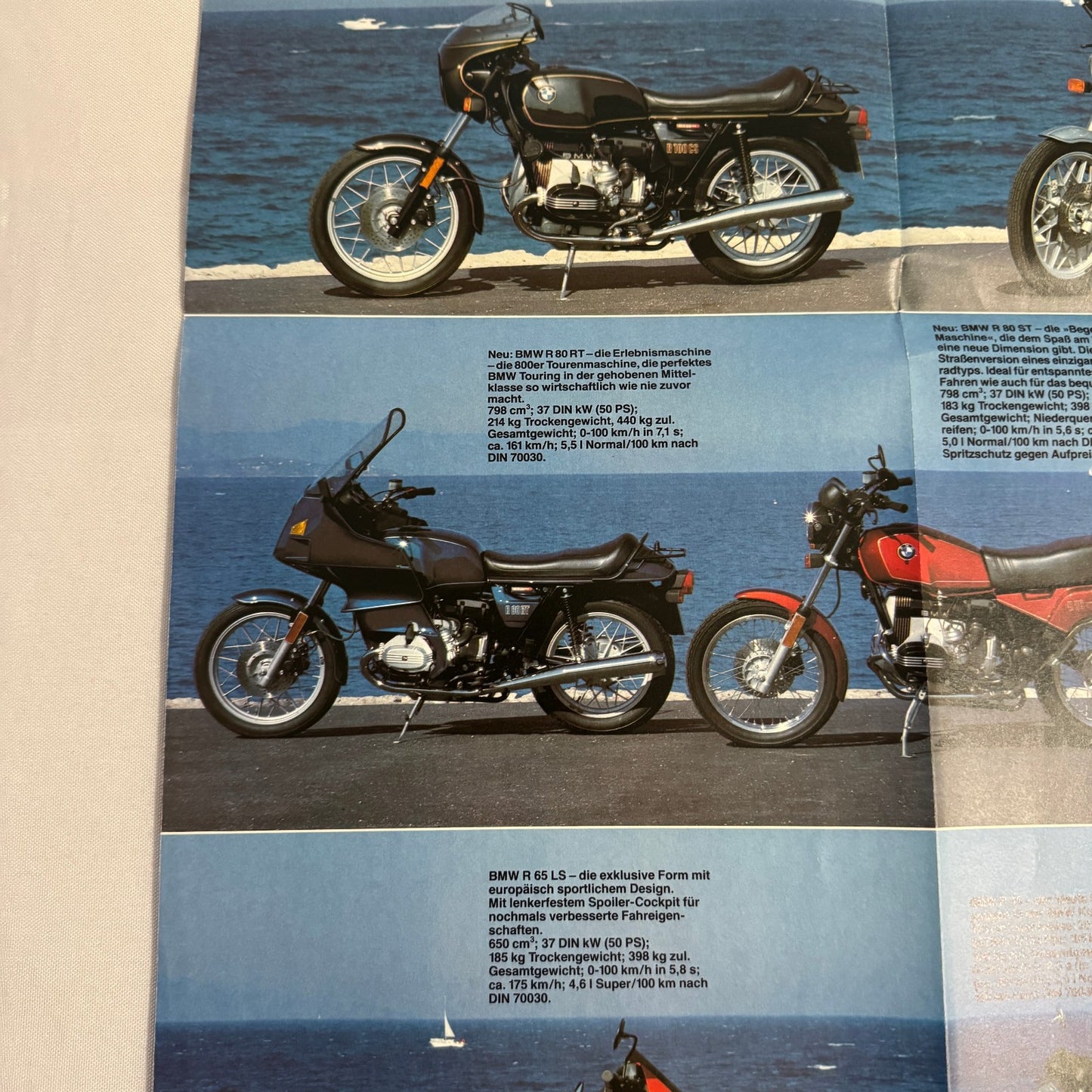 Vintage BMW Motorcycle Bike Sales Brochure R100 RT RS CS R80 RT ST R65 GERMAN
