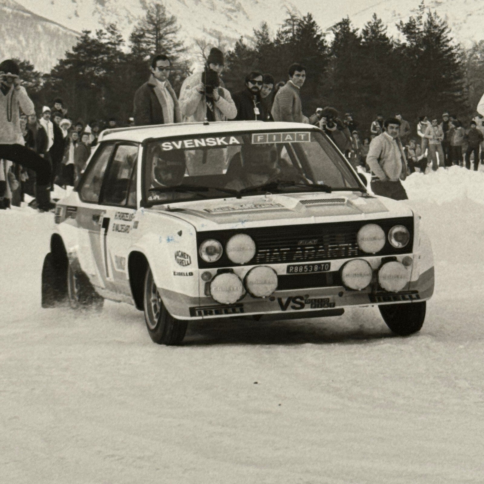 1980 Rallye Monte Carlo Press Photo Photograph DPPI Fiat 131 Abarth Car