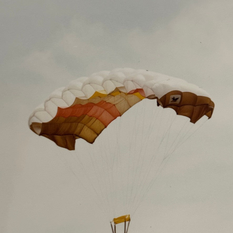 Vintage Skydiving Parachute Photo Large Format Aviation Photograph 1970s-80s