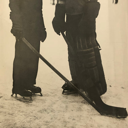 Press Photo Photograph Olympic Ice Hockey German Team Goalie with Canadian Coach
