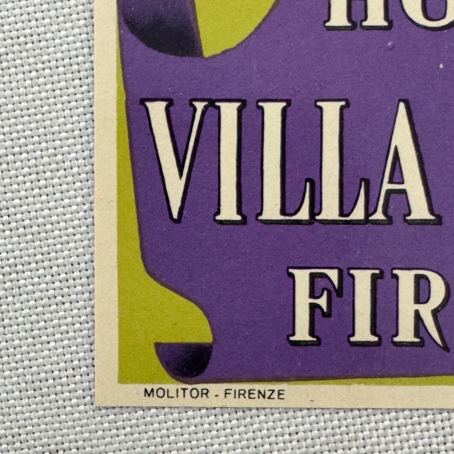 Vintage Hotel Travel Label Hotel Villa Medici Firenze Florence Italy Italian