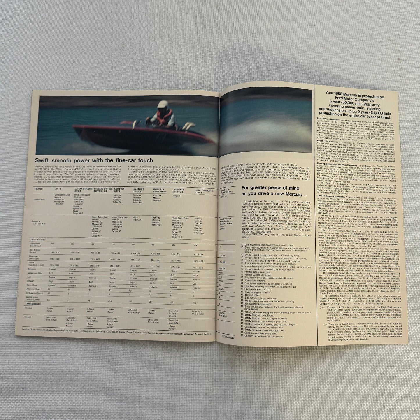 1968 Mercury Sales Brochure Catalog Montego Cyclone Cougar Marquis Montclair +