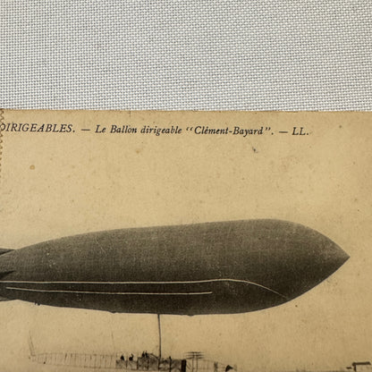 Vintage Zeppelin Airship Dirigible Postcard Post Card French Le Clement Bayard