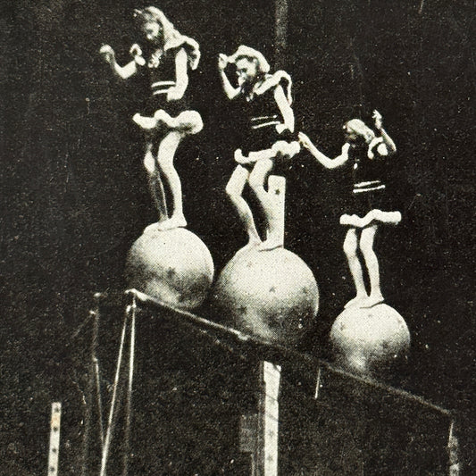 Vintage Circus Acrobat Balancing Act Tightrope Postcard German Text Post Card