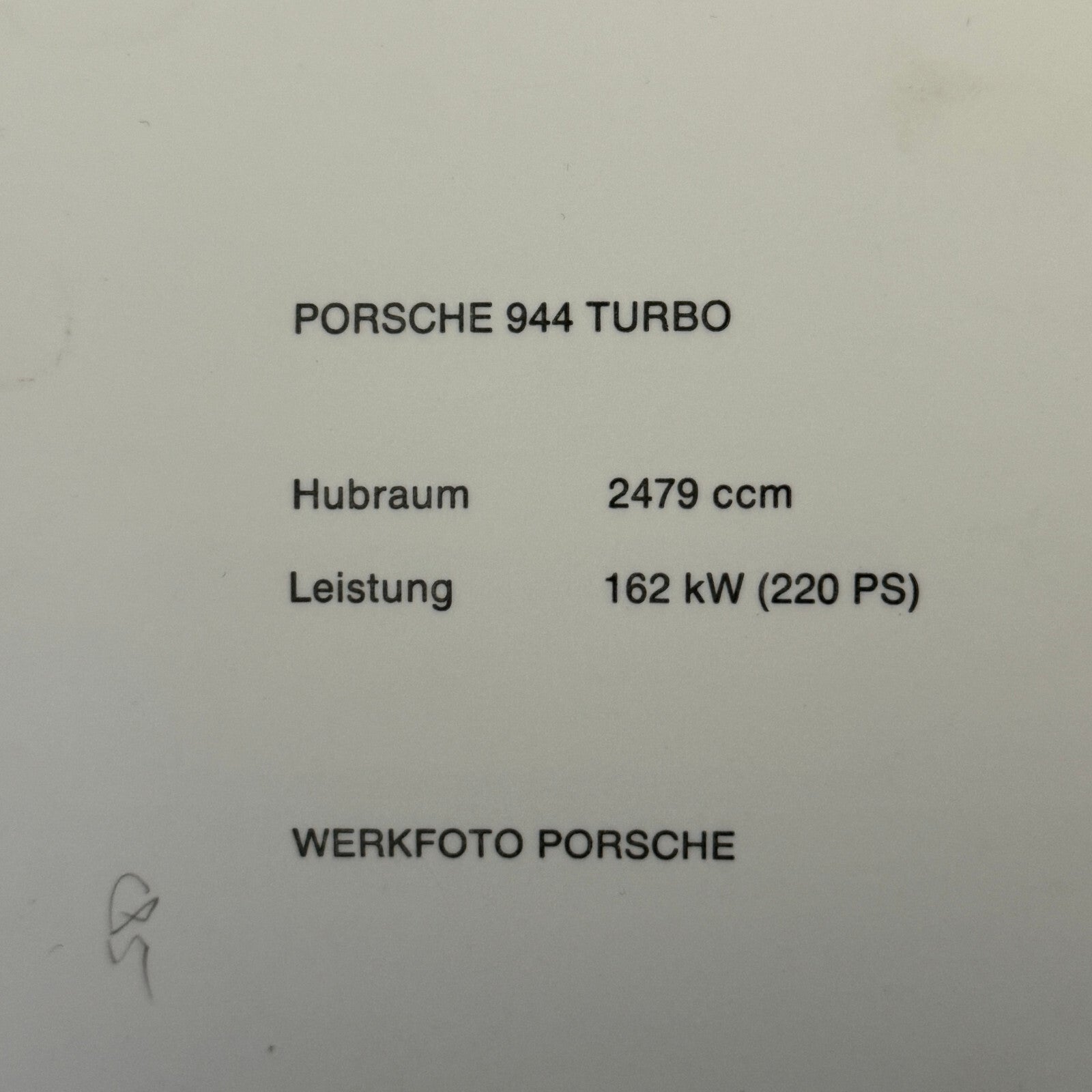 Porsche 944 Turbo Car Factory Press Photo Photograph Werkfoto Vintage