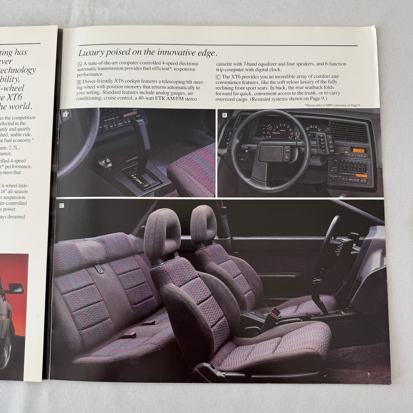 1991 Subaru XT Series Car Sales Brochure Catalog Vintage Advertising Coupe