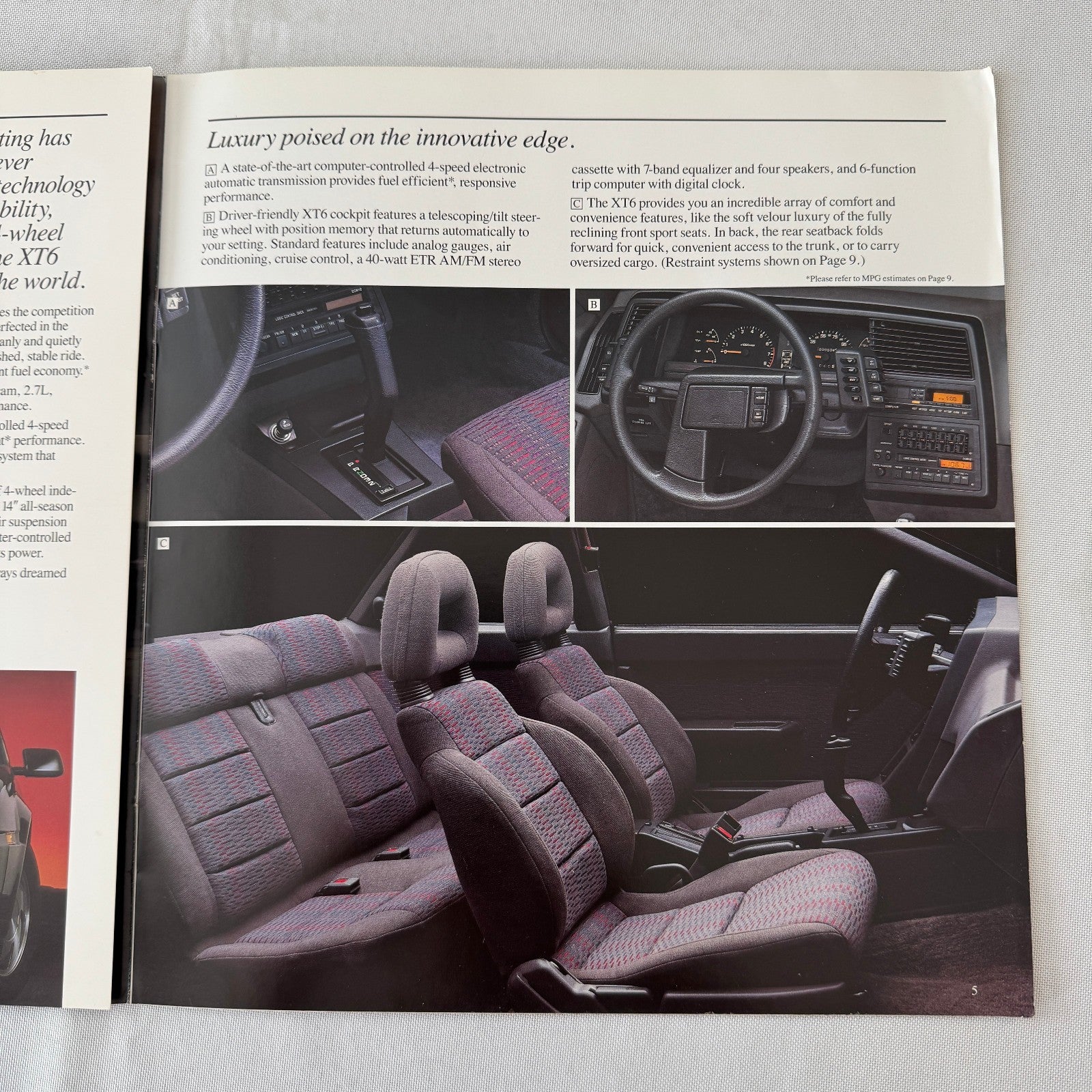 1991 Subaru XT Series Car Sales Brochure Catalog Vintage Advertising Coupe