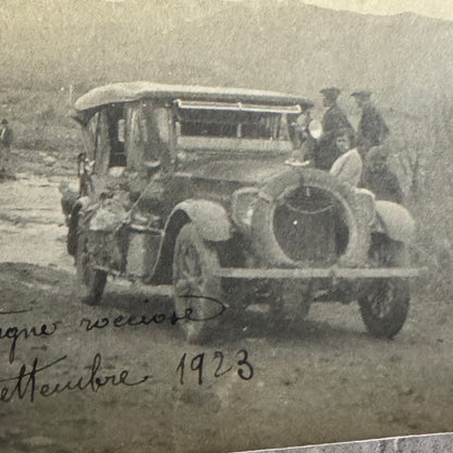Antique Car Automobile Stuck in River Photo Photograph Vintage