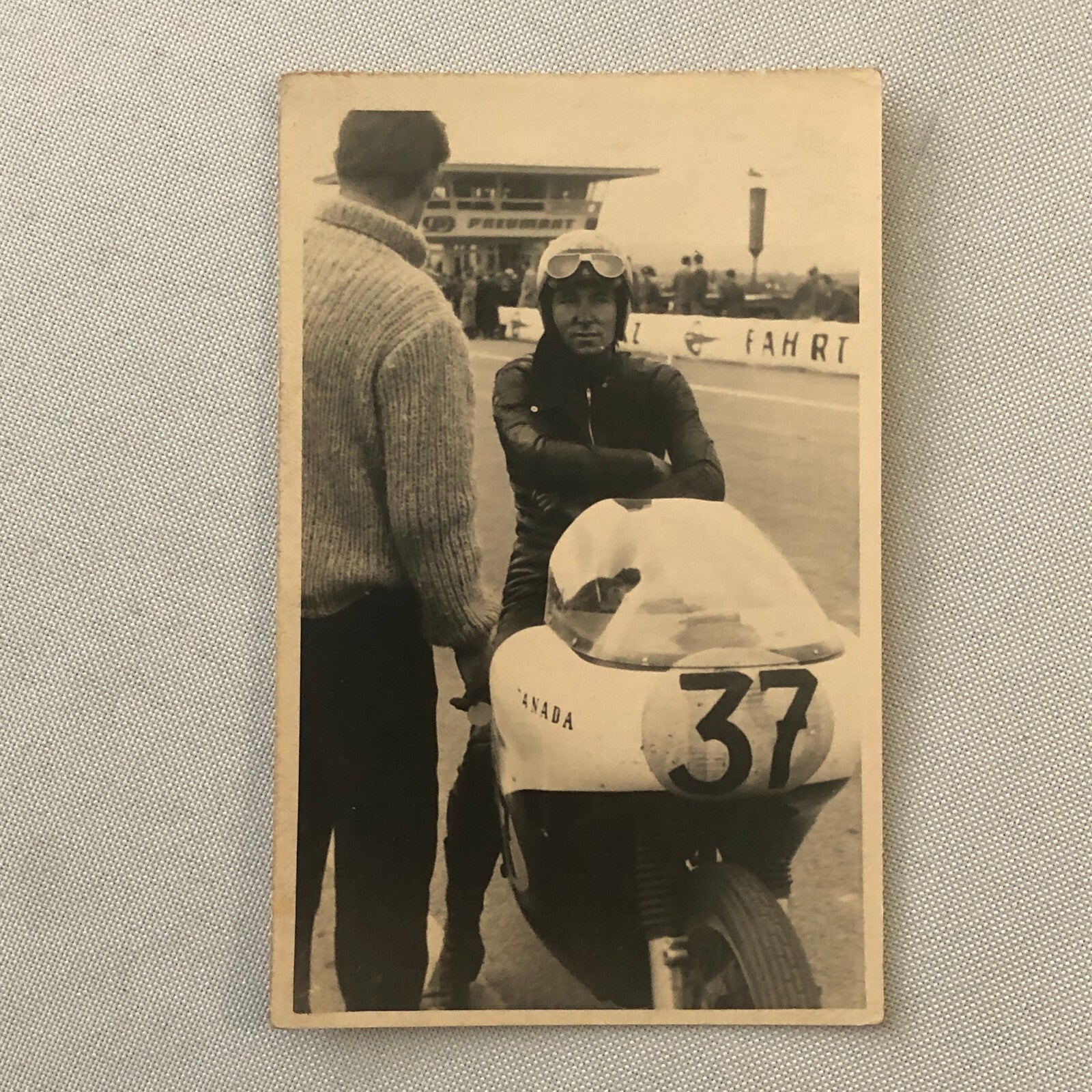 Vintage Motorcycle Racing Photo photograph Snapshot