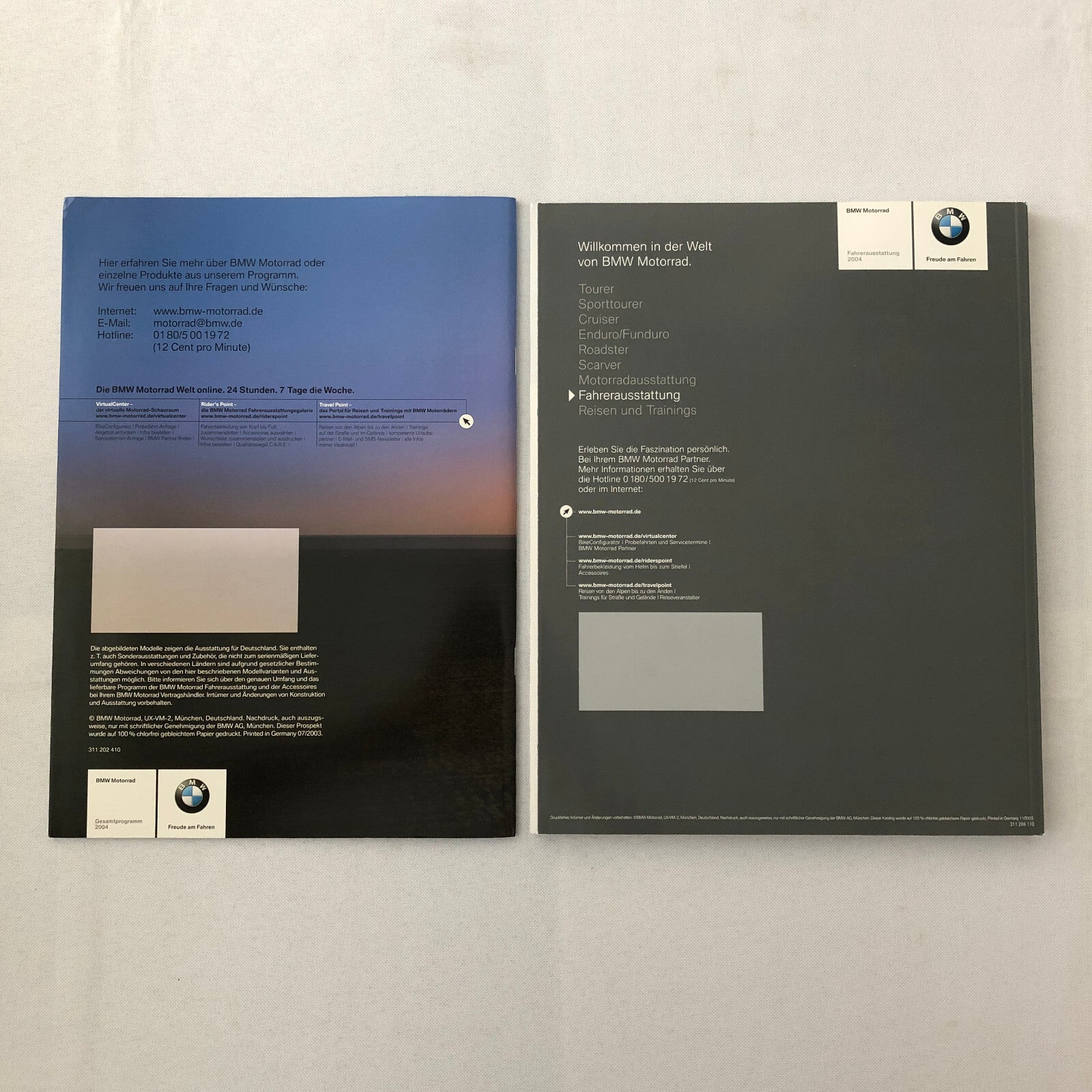 2004 BMW Motorcycle and Accessory Brochure Lot of 2 GERMAN TEXT 