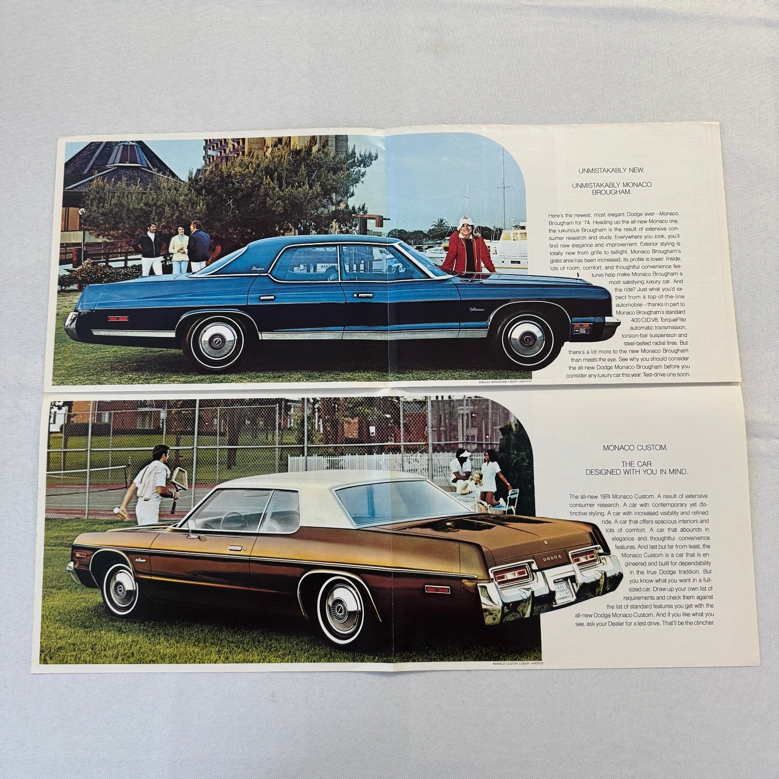 1974 Dodge Monaco Car Sales Brochure Catalog Advertising Custom Brougham Hardtop