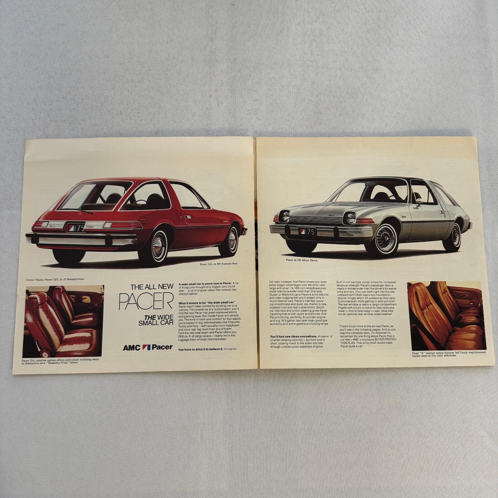 1975 AMC Pacer Car Sales Brochure Catalog American Motors Pacer X Advertising