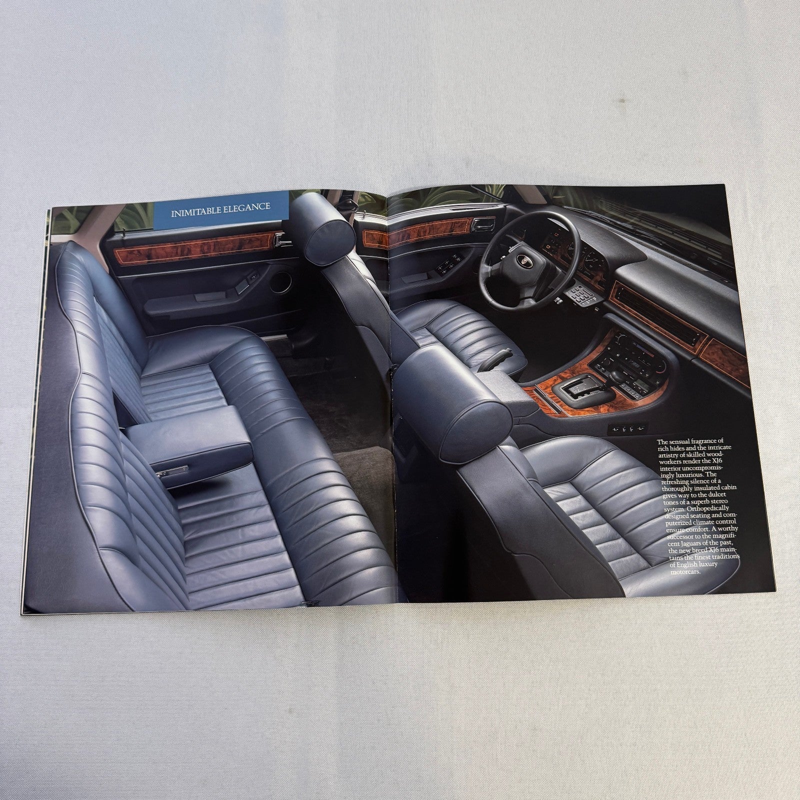 1987 Jaguar XJ6 and XJ6 Sovereign Car Sales Brochure Catalog Advertising Vintage