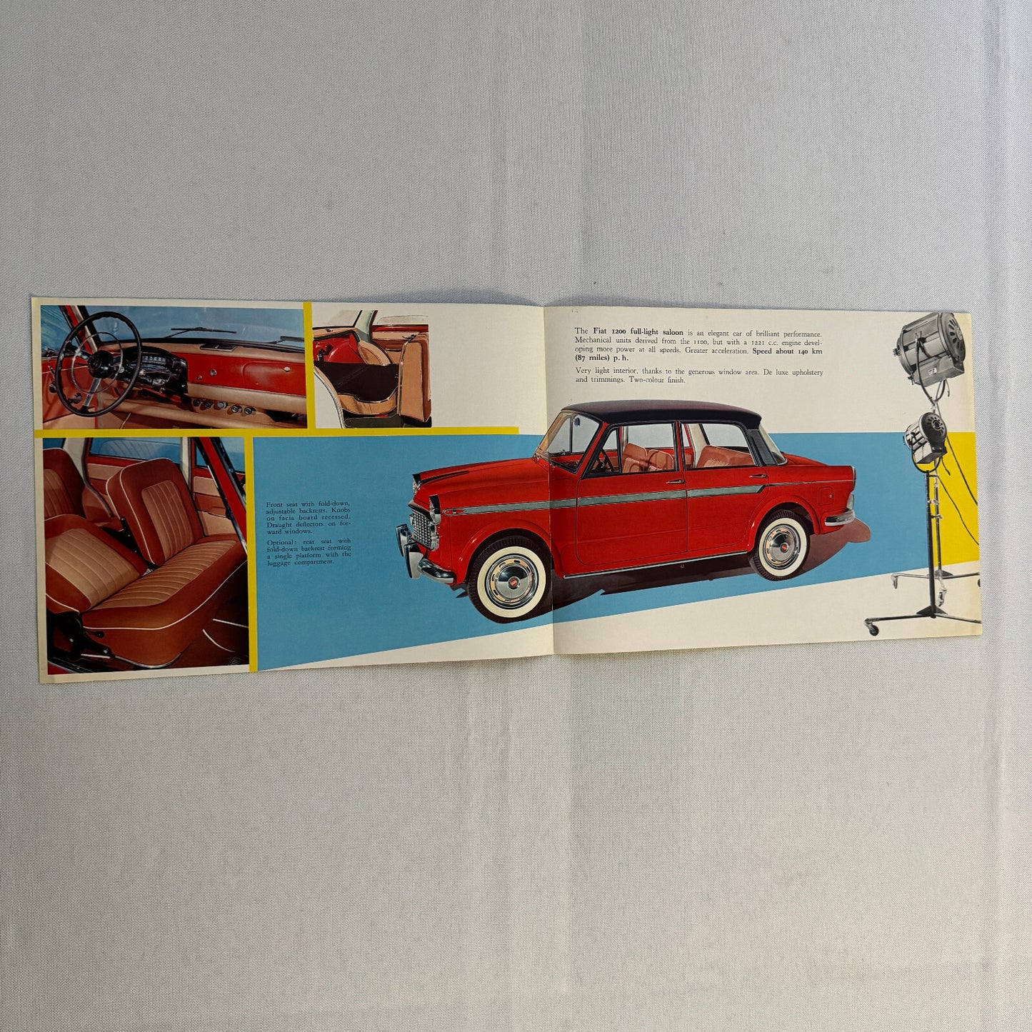Fiat 1200 Car Sales Brochure Catalog Vintage Advertising