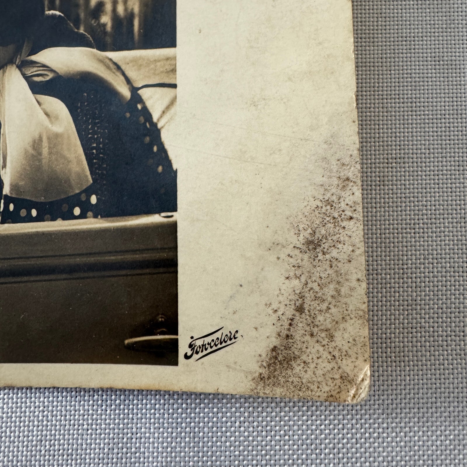 Vintage Italian Automobile Real Photo Postcard Post Card RPPC Beautiful Woman
