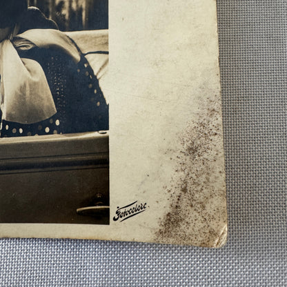 Vintage Italian Automobile Real Photo Postcard Post Card RPPC Beautiful Woman