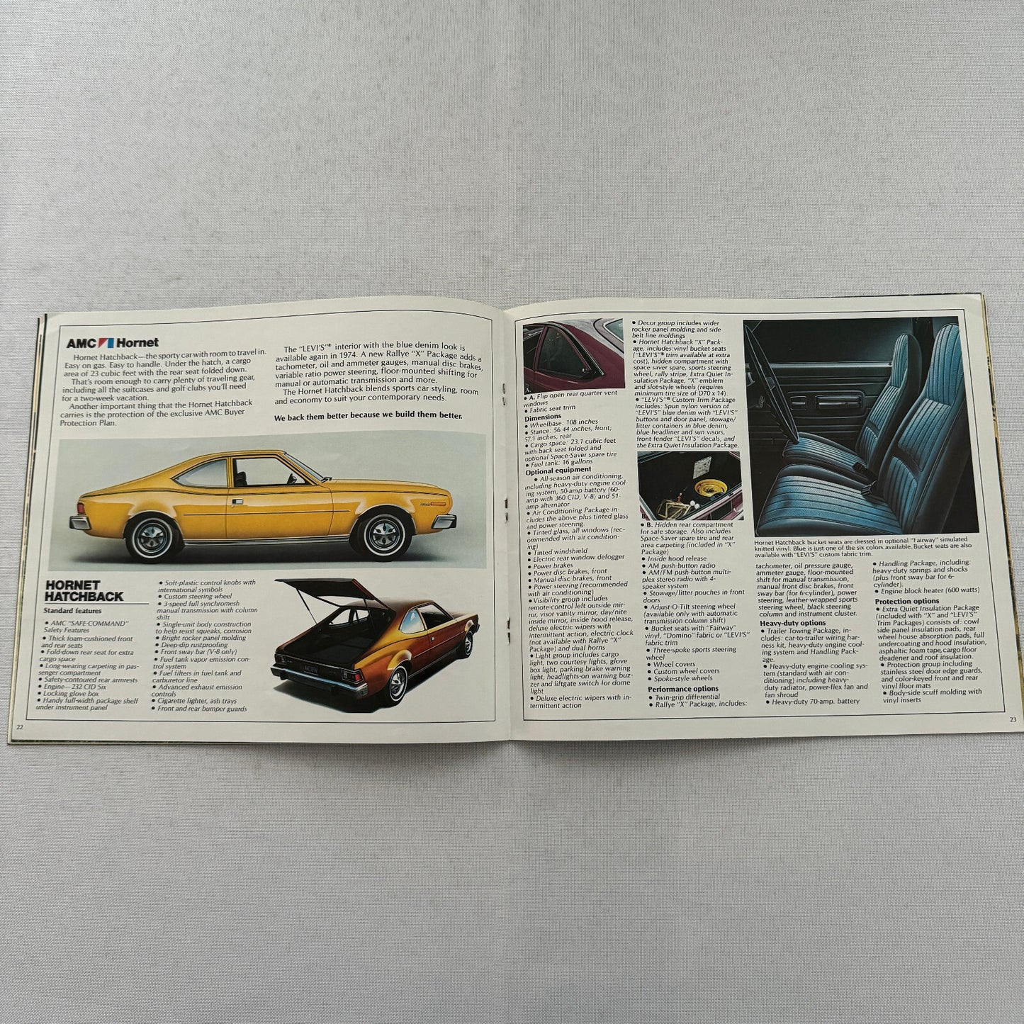 1974 AMC Car Sales Brochure Catalog Matador Gremlin Hornet Javelin Ambassador