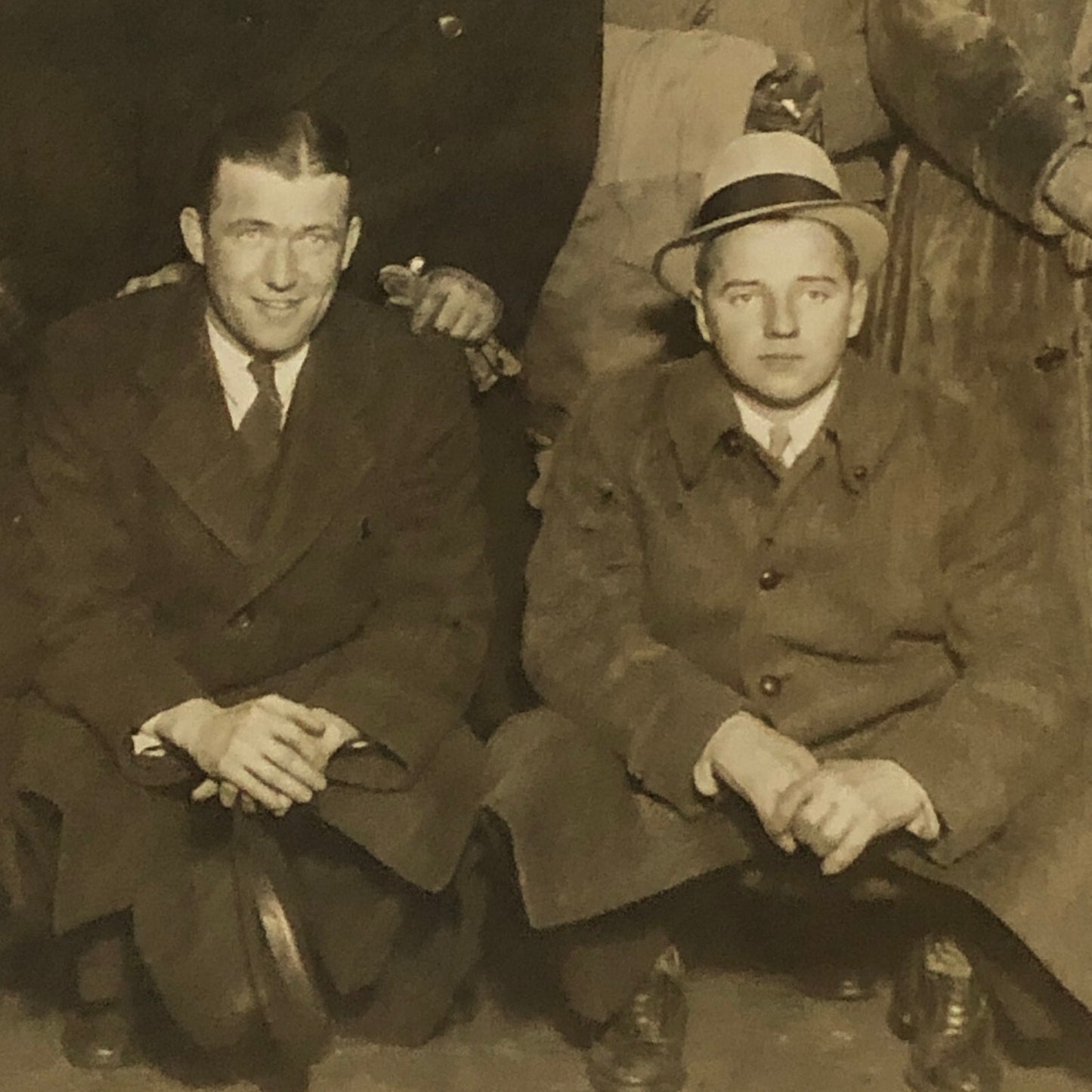 Press Photo Photograph 1934 American Ice Hockey Association Players LNA London