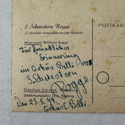 Vintage Circus Acrobat Balancing Act Tightrope Postcard German Text Post Card