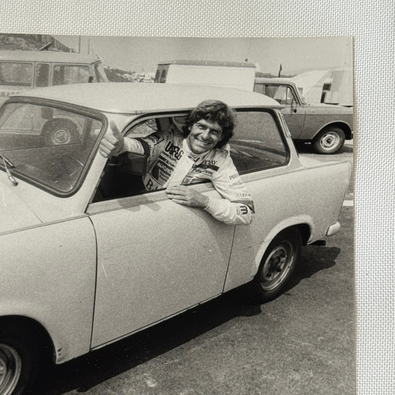 Racing Driver Christian Danner in Trabant Car Photo Photograph Print