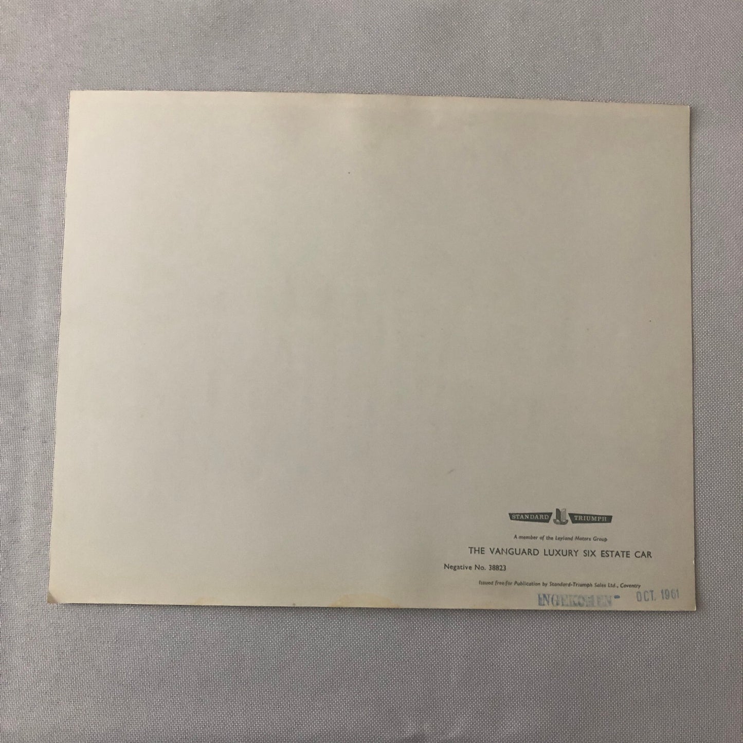 1961 Standard Vanguard Luxury Six Estate Car Factory Press Photo Photograph