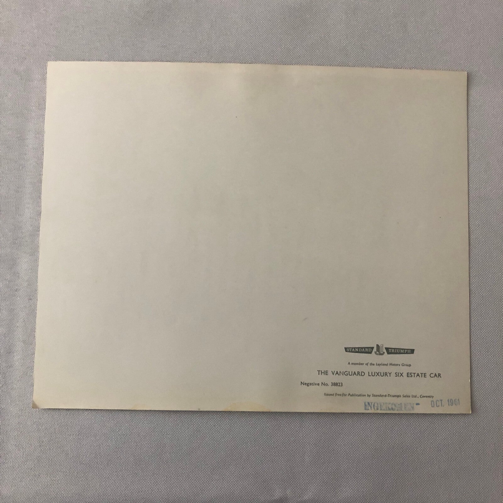 1961 Standard Vanguard Luxury Six Estate Car Factory Press Photo Photograph