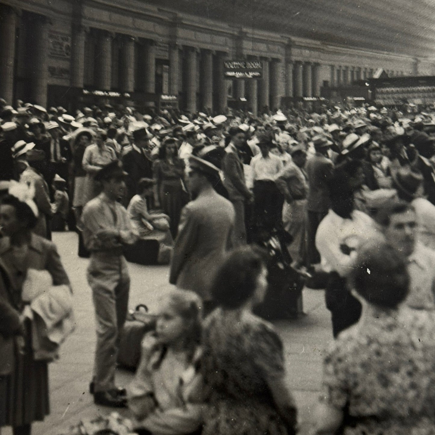 Vintage Railroad Station Photo Photograph Lot Washington DC Crowd People 5x