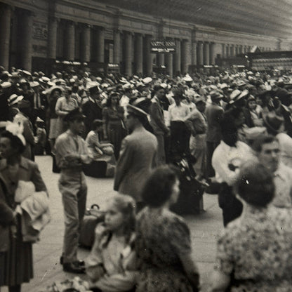 Vintage Railroad Station Photo Photograph Lot Washington DC Crowd People 5x